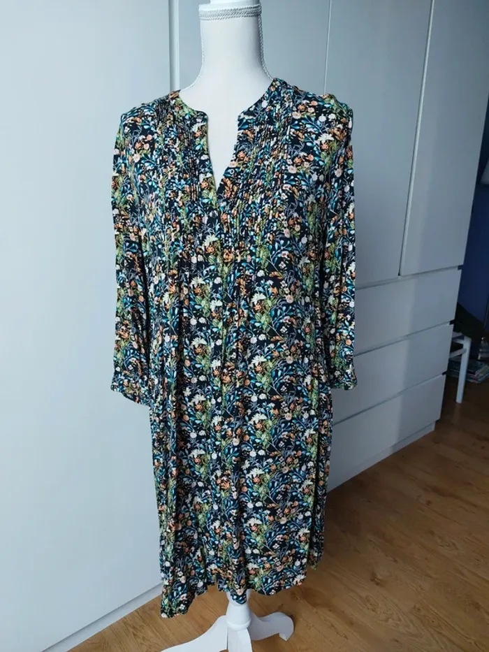 Robe tunique droite fleurie