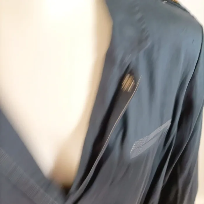 Robe-chemise bleu nuit I.Code 100% coton, manches 3/4, détails dorés élégants A1570 - photo numéro 5
