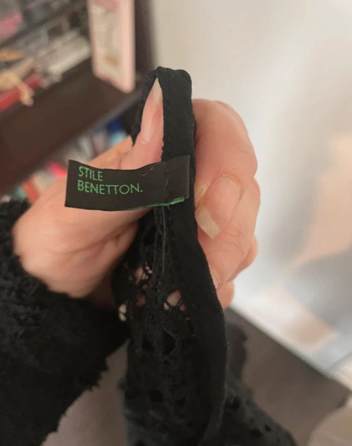 Élégante robe noire manches longues - Taille S Stile Benetton - photo numéro 3