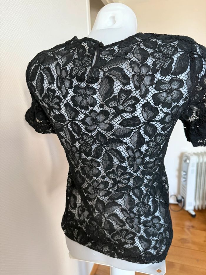 T- shirt en dentelle Sandro neuf sans étiquette noir taille 2 - photo numéro 5