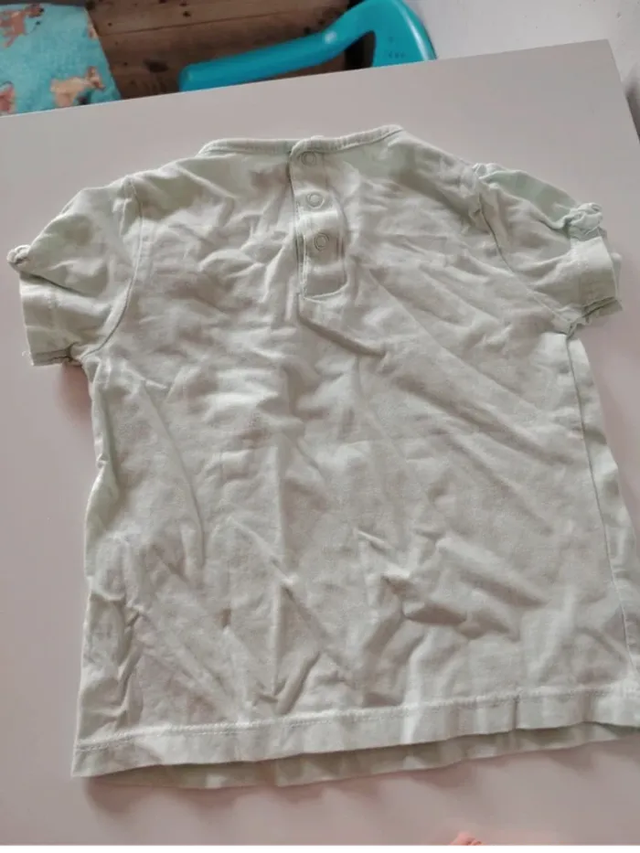 Lot de 2 deux t-shirt manches courtes avec petit nœud 9 mois - photo numéro 5