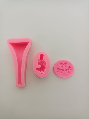 Lot de 3 moules en silicone pour pâtisserie/décoration 