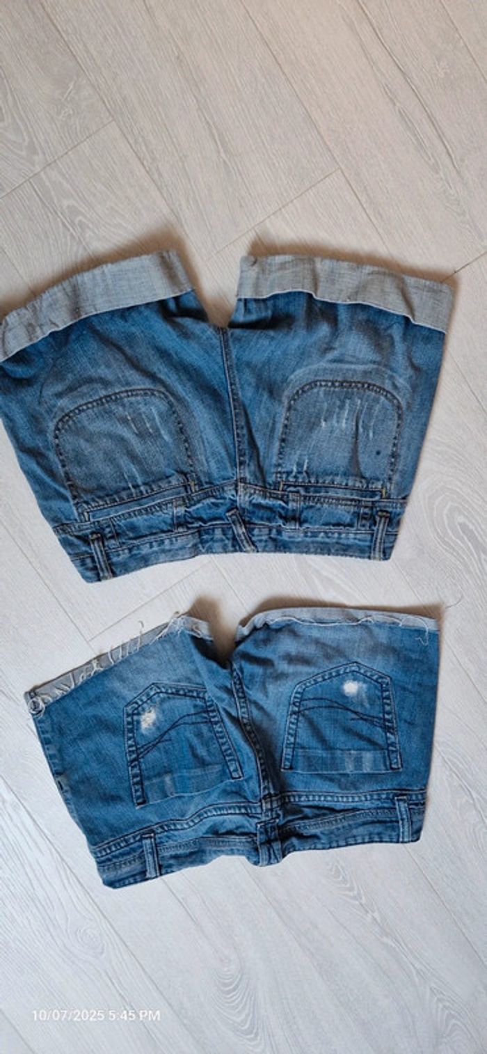 💞 2 shorts en jean - taille 42 💞 c8 - photo numéro 4