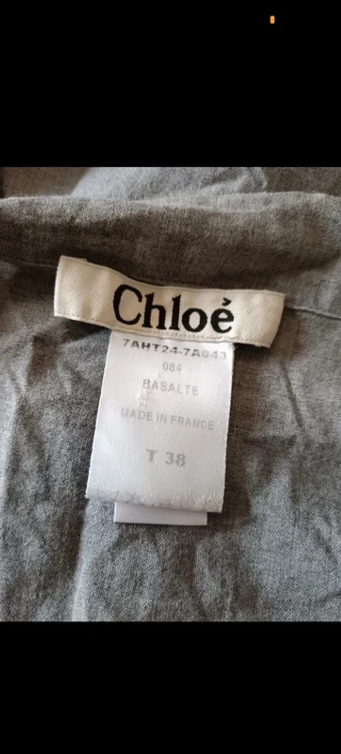 Chloé "blouse grise col à noeud" taille 38 - photo numéro 10
