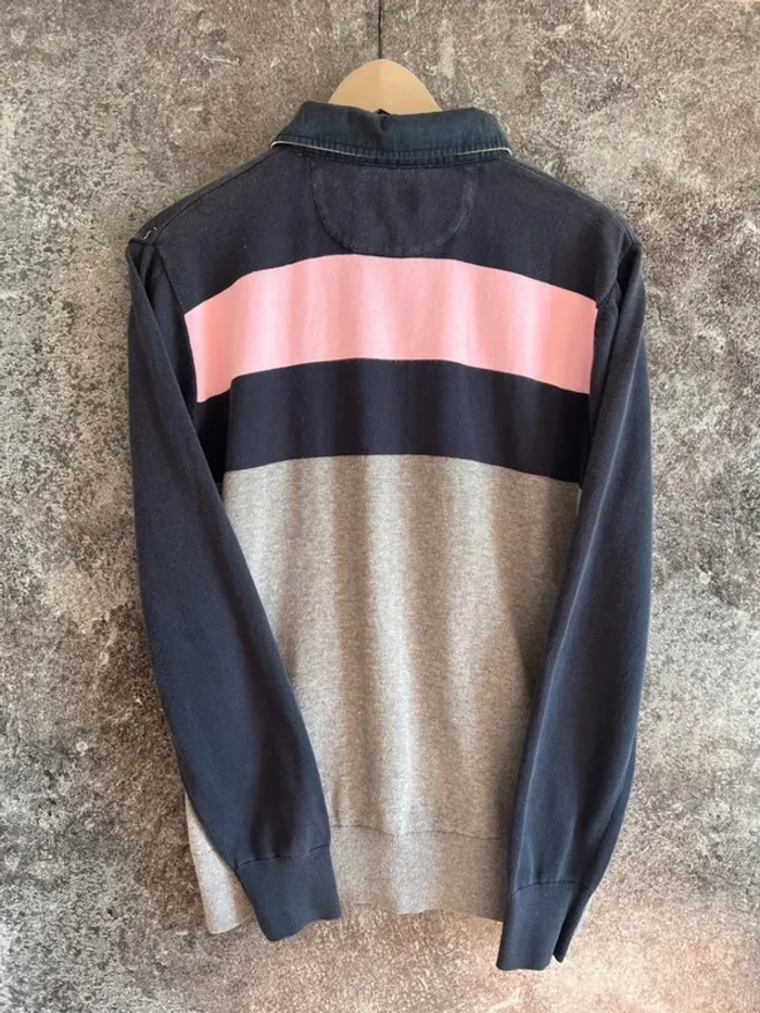 Pull coton gris/bleu homme Eden Park taille M  suéter hombre maglione uomo Herrenpullover - photo numéro 3