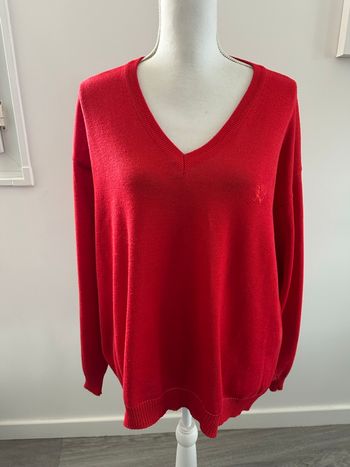 Pull rouge en maille Griffon Vintage TXL
