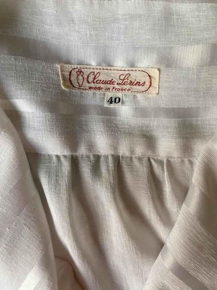 Chemisier vintage blanc avec col lavallière - photo numéro 8