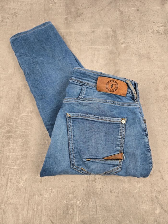 Jean blue jogg homme Le Temps des Cerises slim stretch taille 28 bleu effet délavé style casual