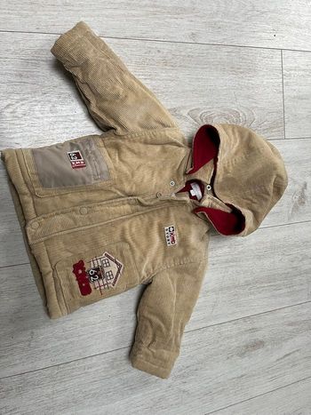 Manteau beige velours côtelé  Kimbaloo  taille 12 mois