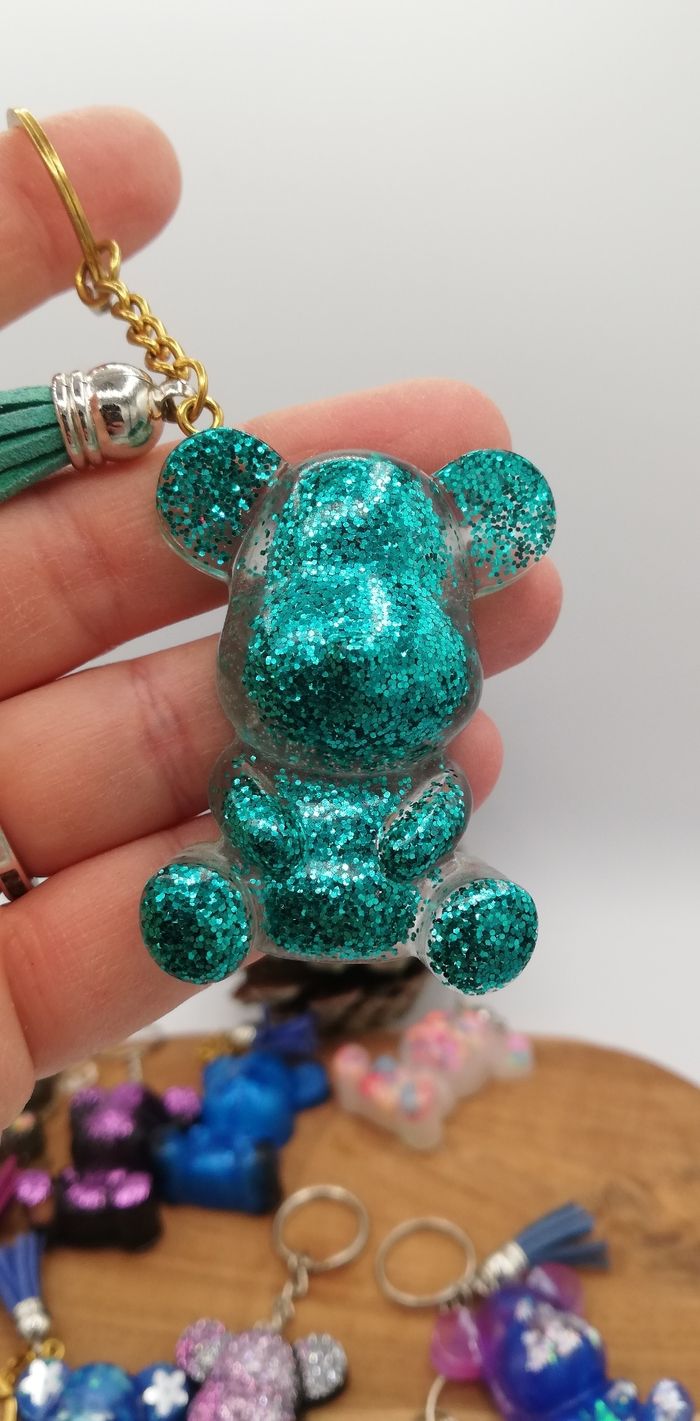 Porte-clef ourson résine 52 mm - photo numéro 4