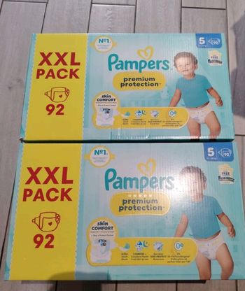 Lot 2 cartons xxl Pampers premium taille 5
