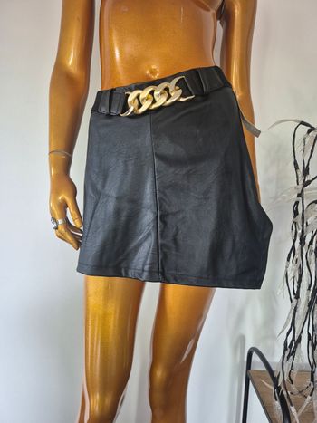 Jupe-short Femme Noire Simili-Cuir Taille M/38
