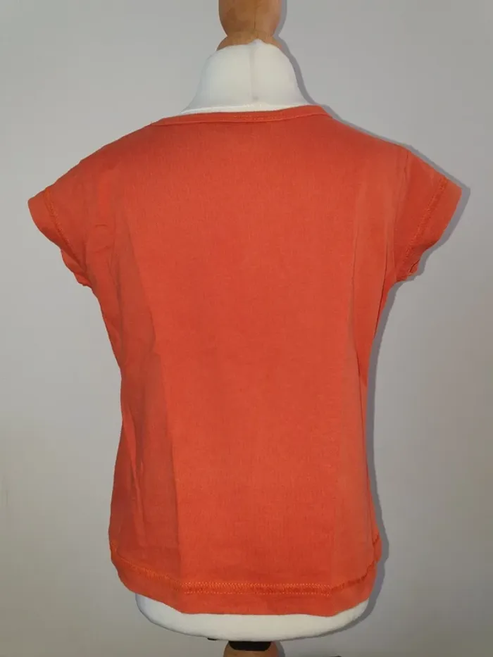 T-shirt IKKS orange motif cheval 3 ans - photo numéro 4