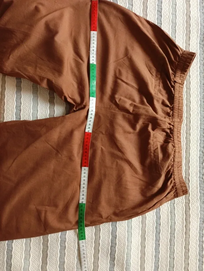 Pantalon jambes larges lin t.44/46 - photo numéro 5
