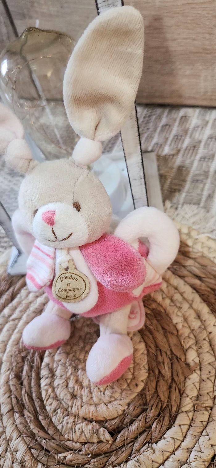 Doudou Lapin Hochet Bébé Doudou & Compagnie - photo numéro 3