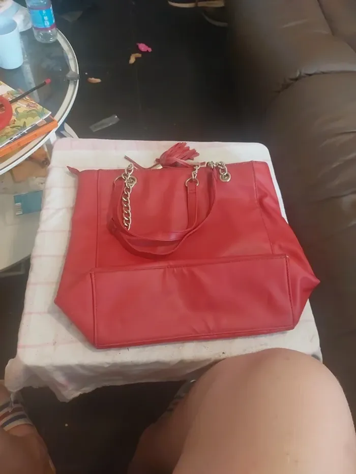 Grand sac à main rouge - photo numéro 3