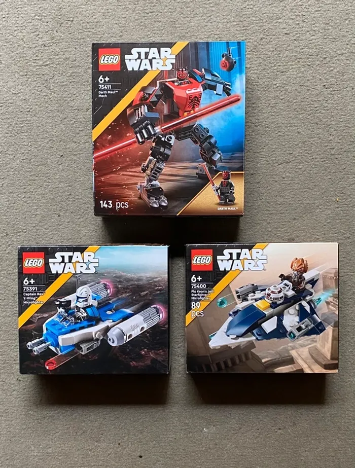 Lot X3 Lego Star Wars 75391 + 75400 + 75411 NEUF