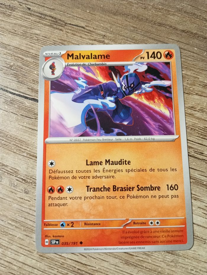Carte pokémon "Malvalame"