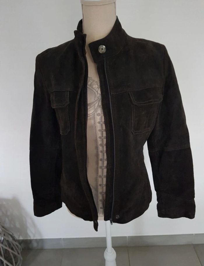 Veste en croûte cuir porc