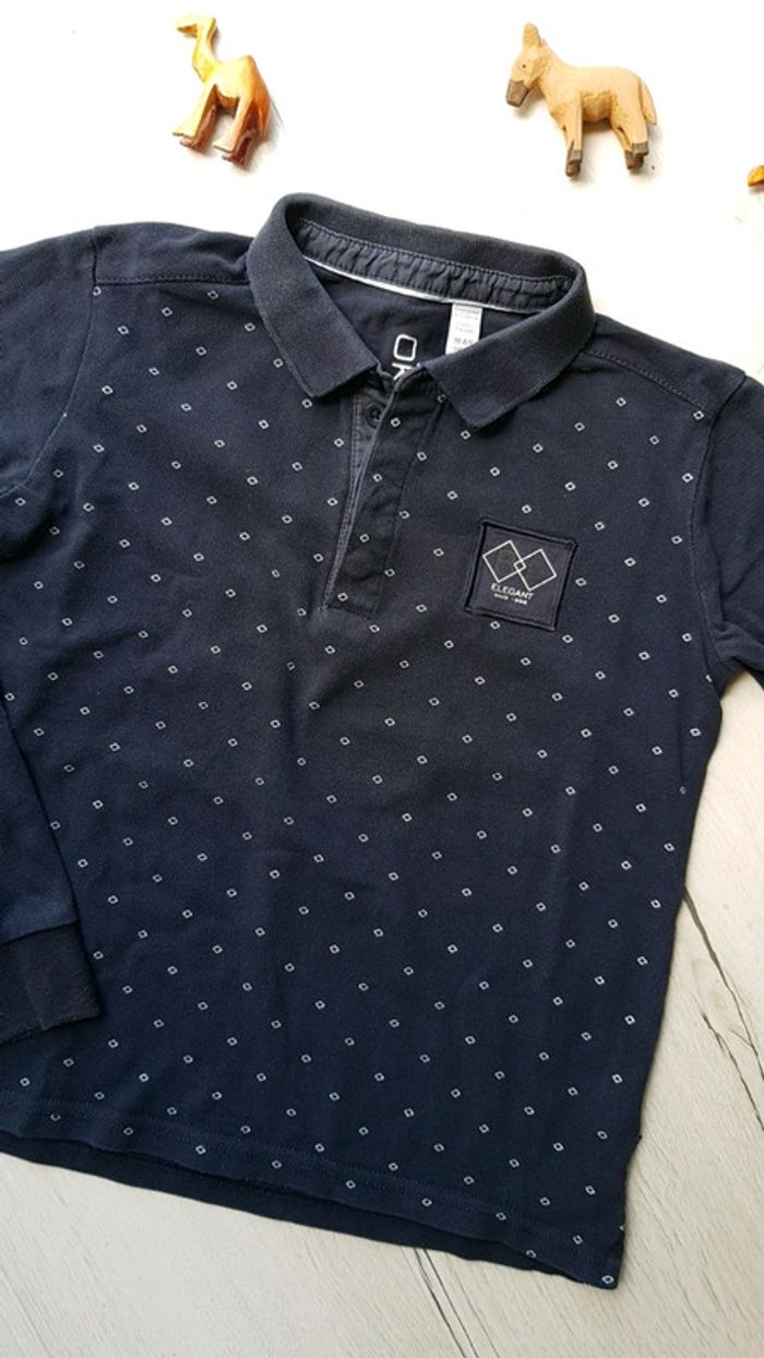 Polo okaidi bleu marine garçon 8ans cérémonie ou autre - photo numéro 4