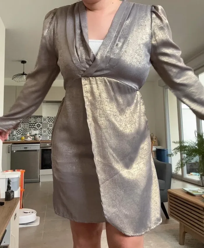 Robe argentée dorée - Cherry Paris Taille 2 Taille M - photo numéro 2