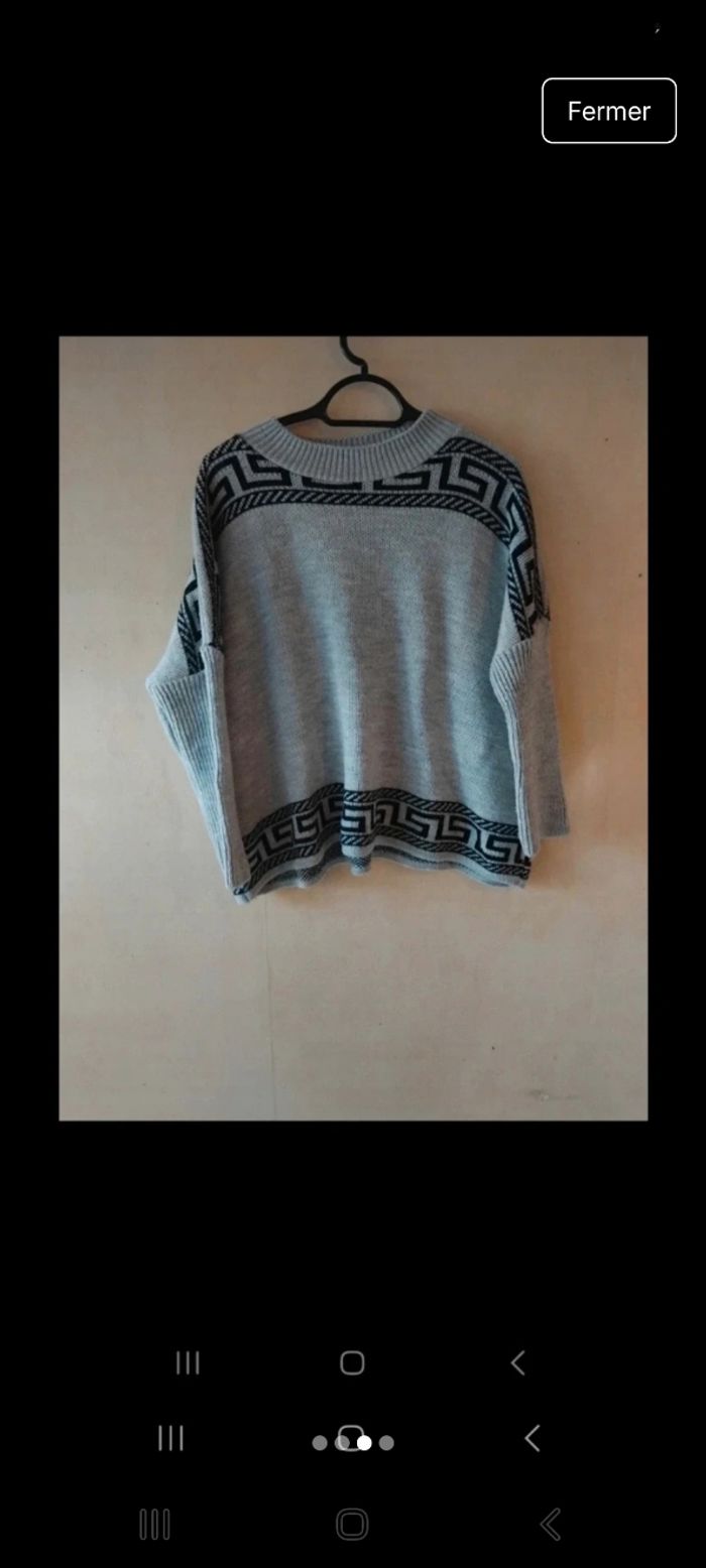 Pull gris femme hiver - photo numéro 3