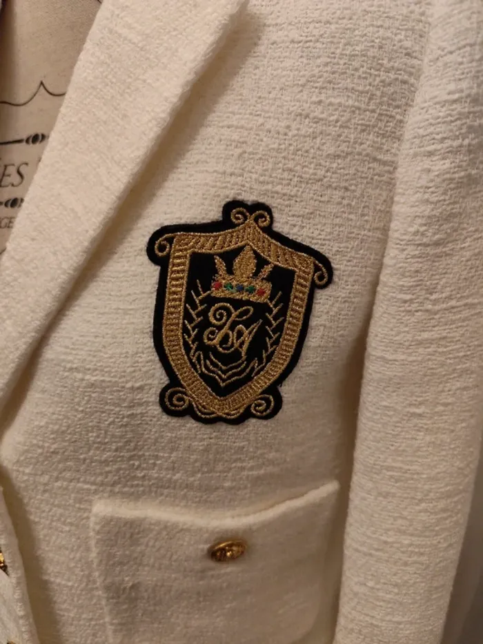 Veste classique tweed blanc Zara M neuve - photo numéro 3