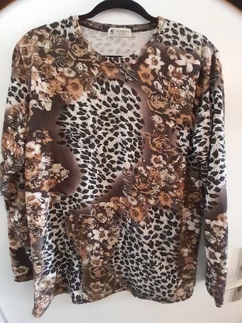 Haut femme, manches longues, imprimé, taille XL/XXL