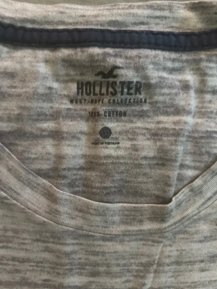 Tee-shirt Hollister xxs gris chiné - photo numéro 2