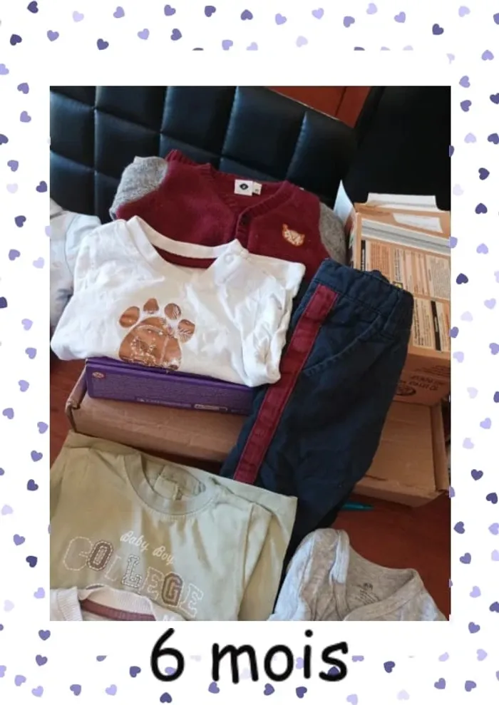 Lot 6 mois garçon demi saison et hiver 24 pièces - photo numéro 7