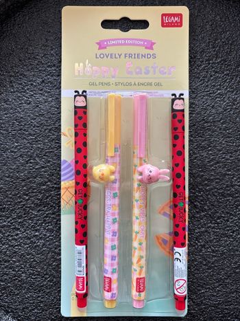 Lot Legami Pâques 2026 et 2 stylos Ladybug