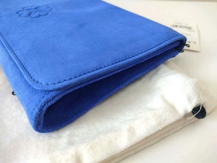 Sac à main LK Bennett pochette en cuir suède Blue Indigo - NEUF - photo numéro 6