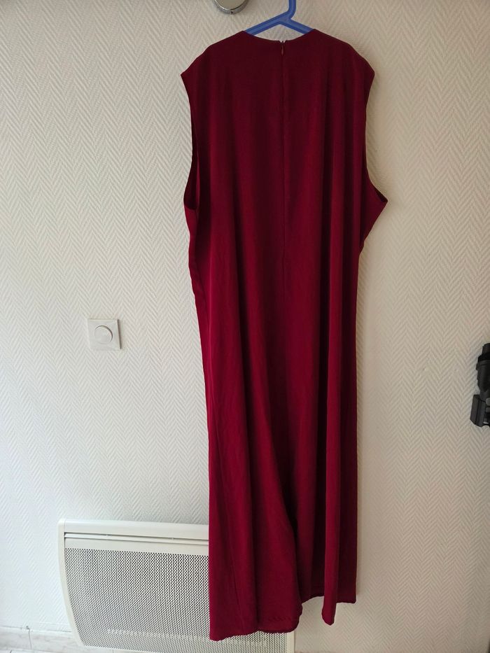 Ensemble caftan robe et kimono bordeau et doree - photo numéro 4