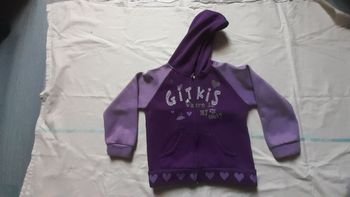 Veste jogging mauve et lilas motif petite fille et ecriture