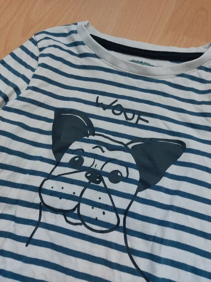 Tee-shirt manches longues rayé chien - photo numéro 2