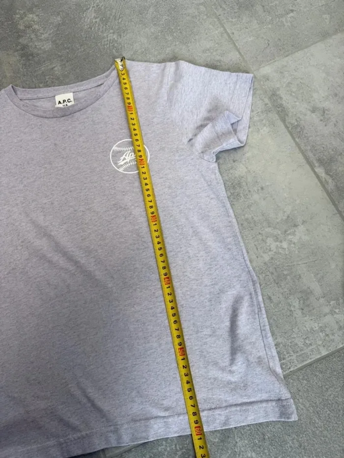 T-shirt APC femme mauve clair chiné taille S comme neuf - photo numéro 9