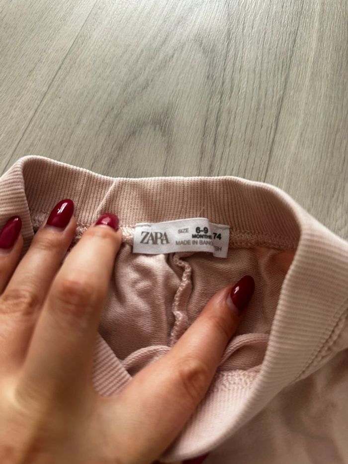 Jogging rose pale oversize Zara 6/9 mois 74cm - photo numéro 2