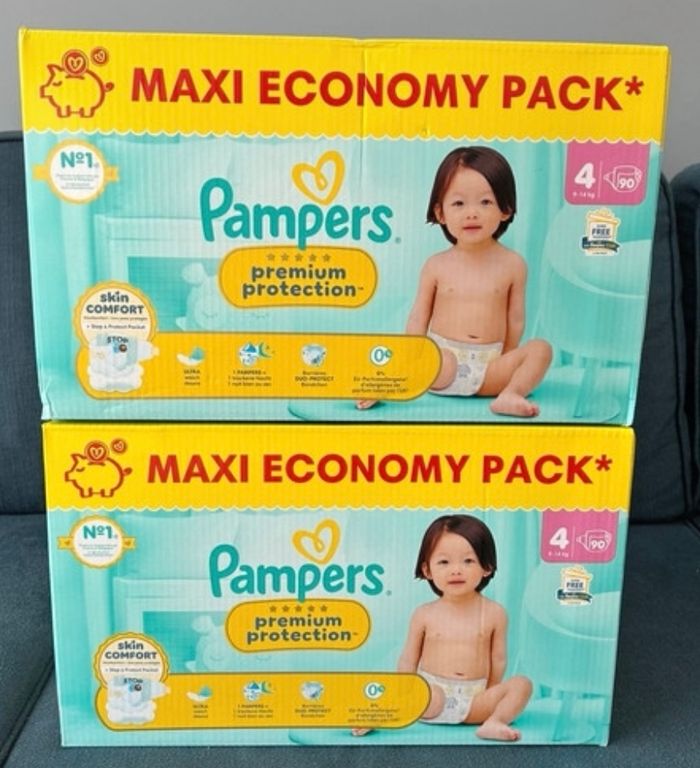 180 couches taille 4 Pampers premium protection
