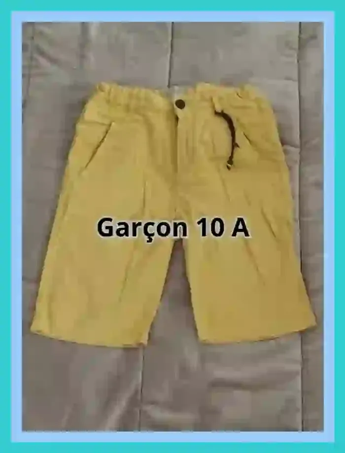 Pantacourt short Zara jaune moutarde garçon 10 ans  7511778151 - photo numéro 5