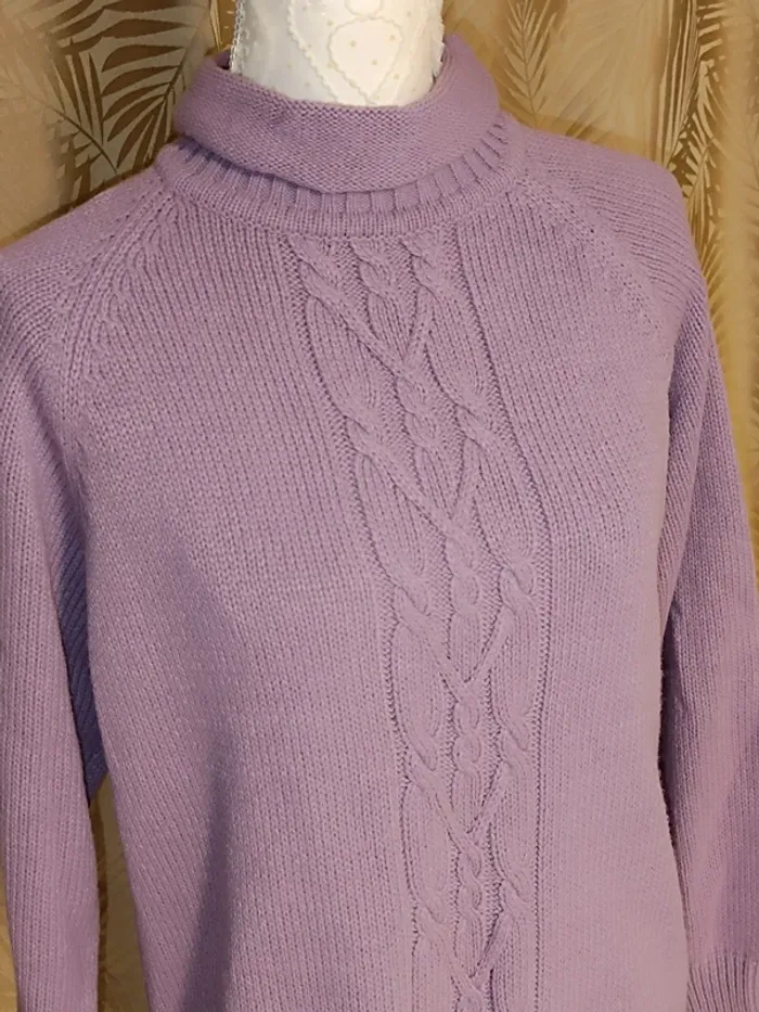 Pull tricot-Lilas💜Taille 38-40 - photo numéro 2