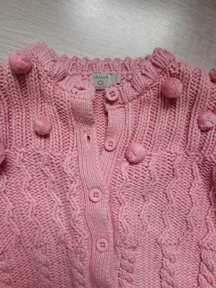 Gilet rose taille 0 12 mois - photo numéro 2
