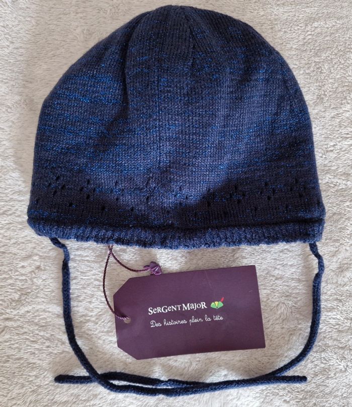 Ensemble bébé bonnet + moufles marine Sergent Major T1 (neuf 🏷) - photo numéro 3