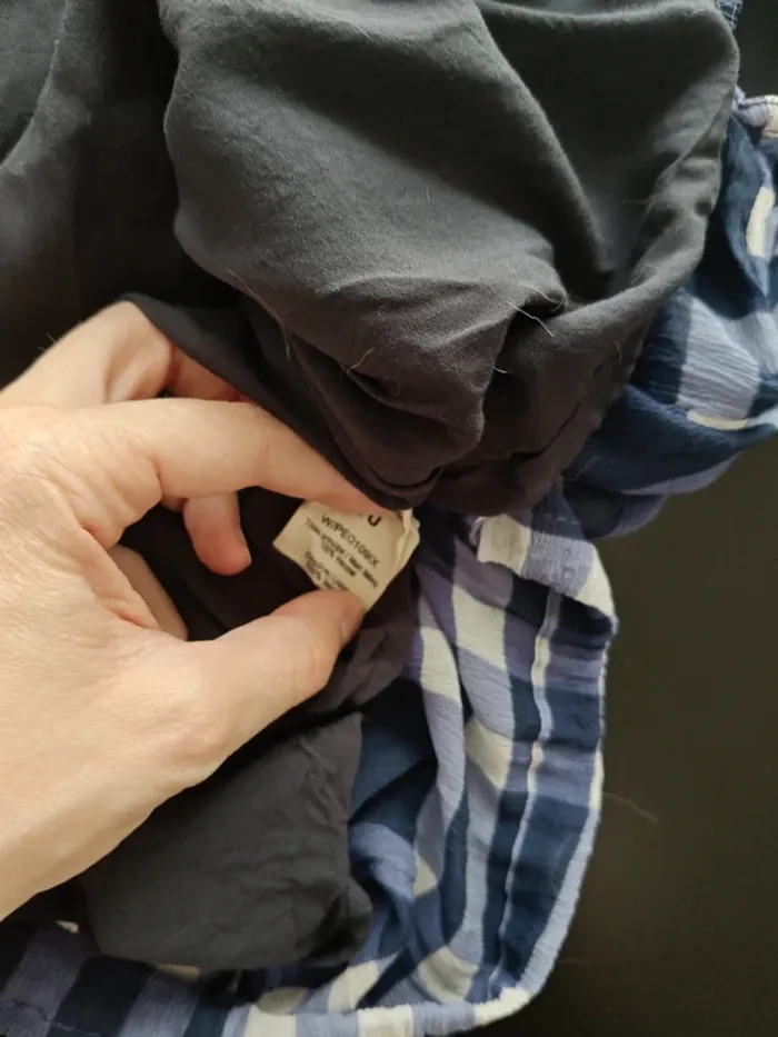 Chemisier sans manche American Vintage Bleu et blanc à carreaux viscose - photo numéro 5
