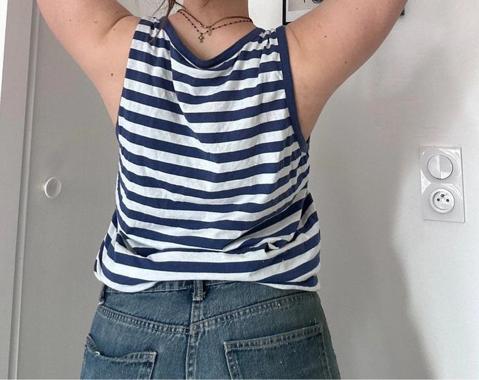Débardeur rayé bleu et blanc – Pepe Jeans – Taille XL – Excellent état - photo numéro 3