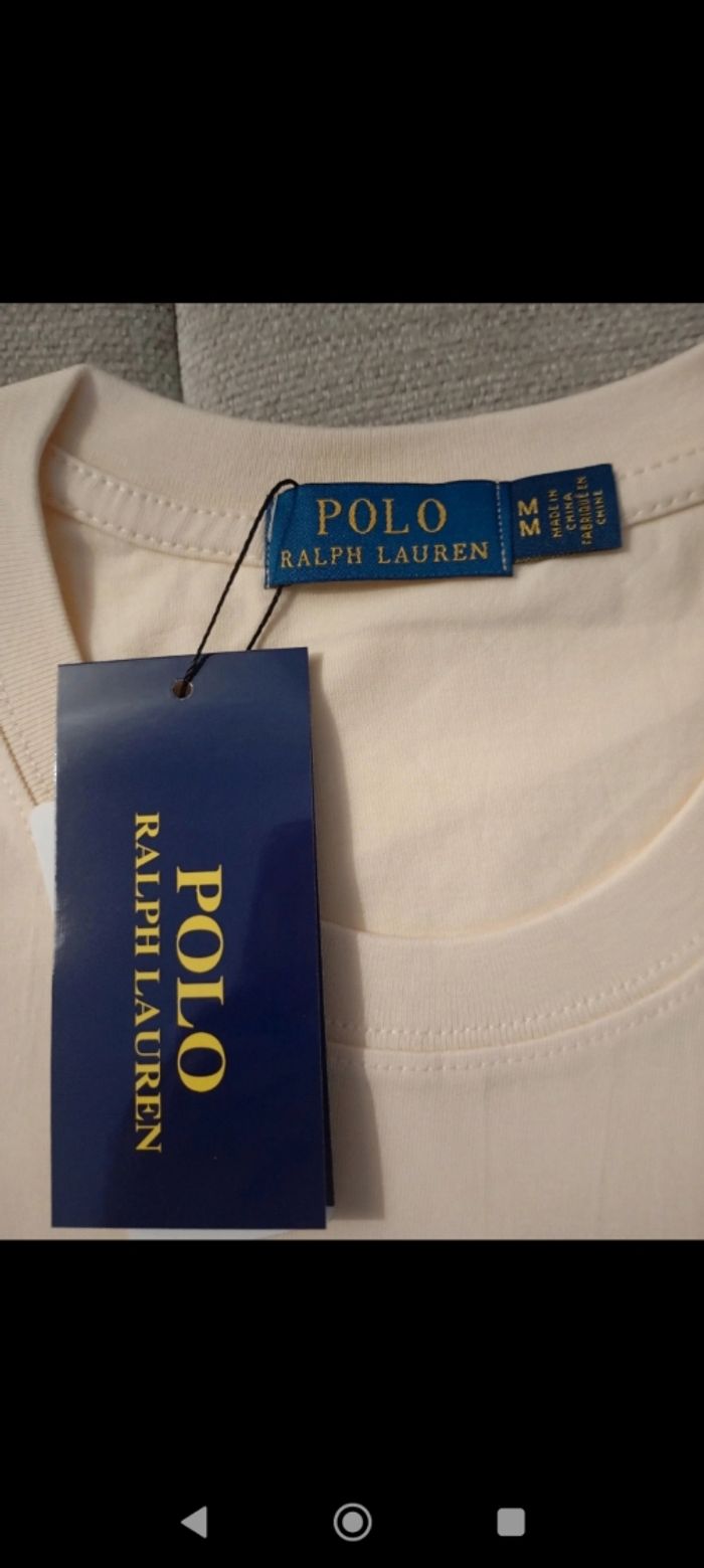 Tee-shirt beige Ralph Lauren taille M - photo numéro 3