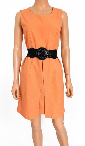 Robe seventies toucher peau de pêche abricot vintage T36 R*87