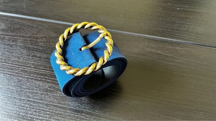 Ceinture cuir bleu roi - photo numéro 4