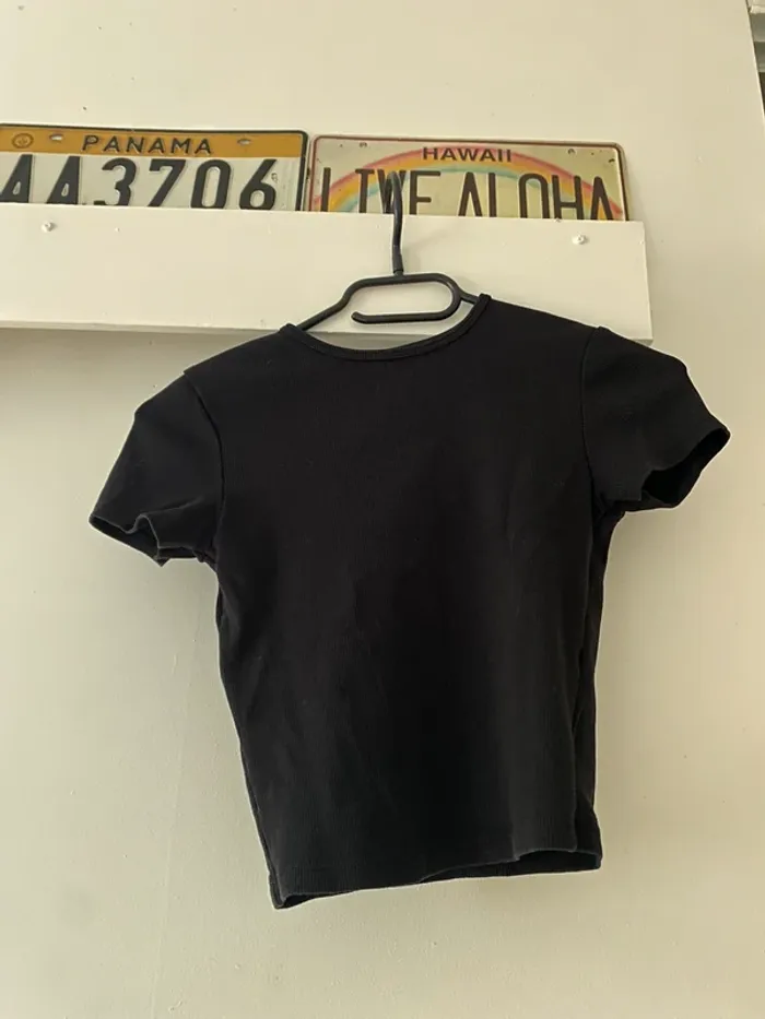 Crop top noir - Bershka - photo numéro 2