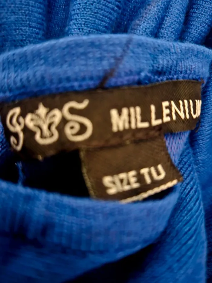 Pull fin bleu avec noeuds Millénium Taille 40/42 Neuf - photo numéro 5