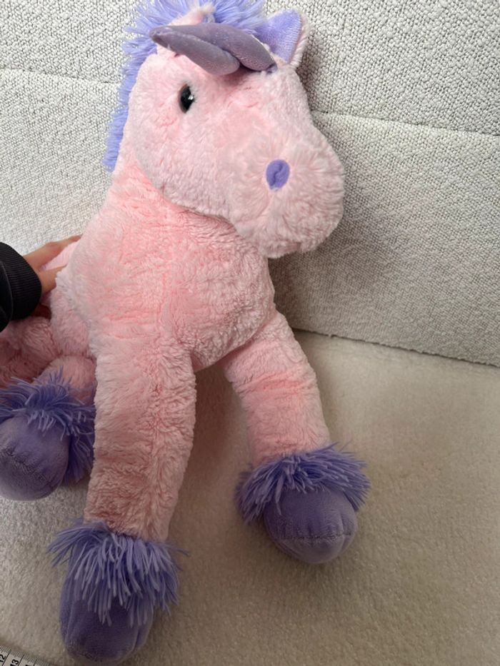Peluche licorne rose et violet - photo numéro 3